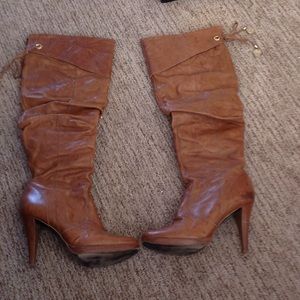 Knee high scrunched boots